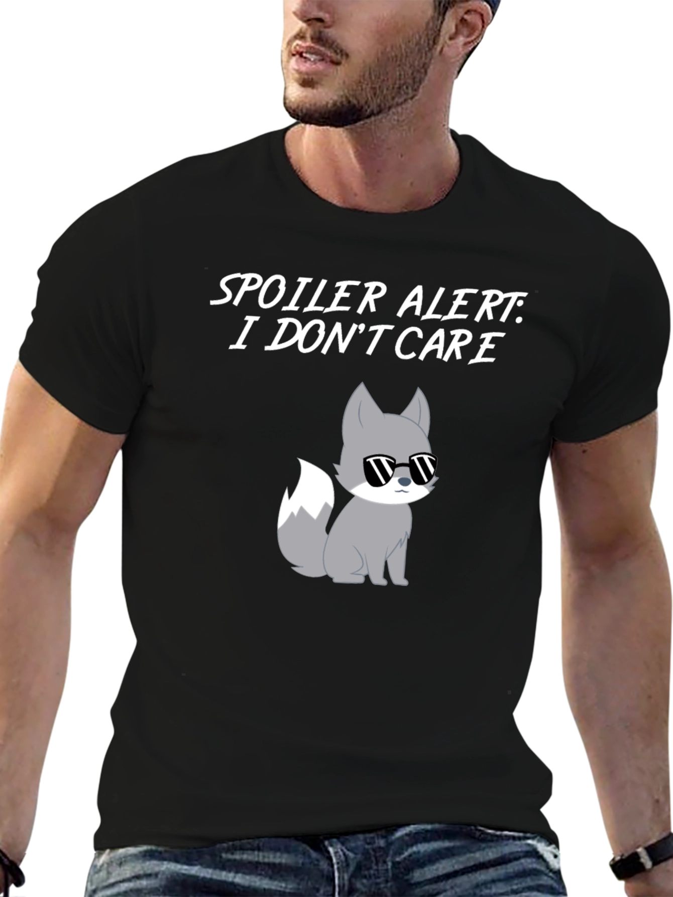Spoiler Alert I Dont Care T-Shirt with Cool Fox