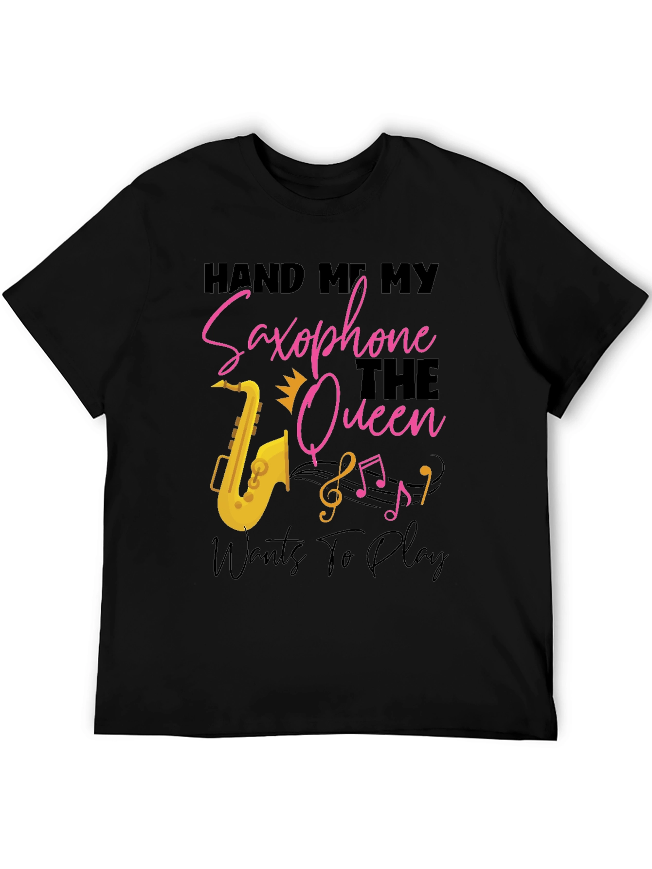 Saxophone Queen Black T-Shirt - Music Lover Tee