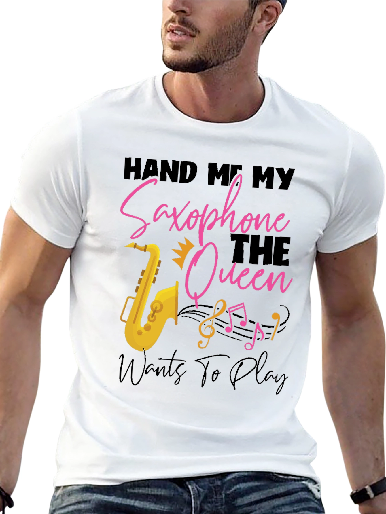 Saxophone Queen Black T-Shirt - Music Lover Tee