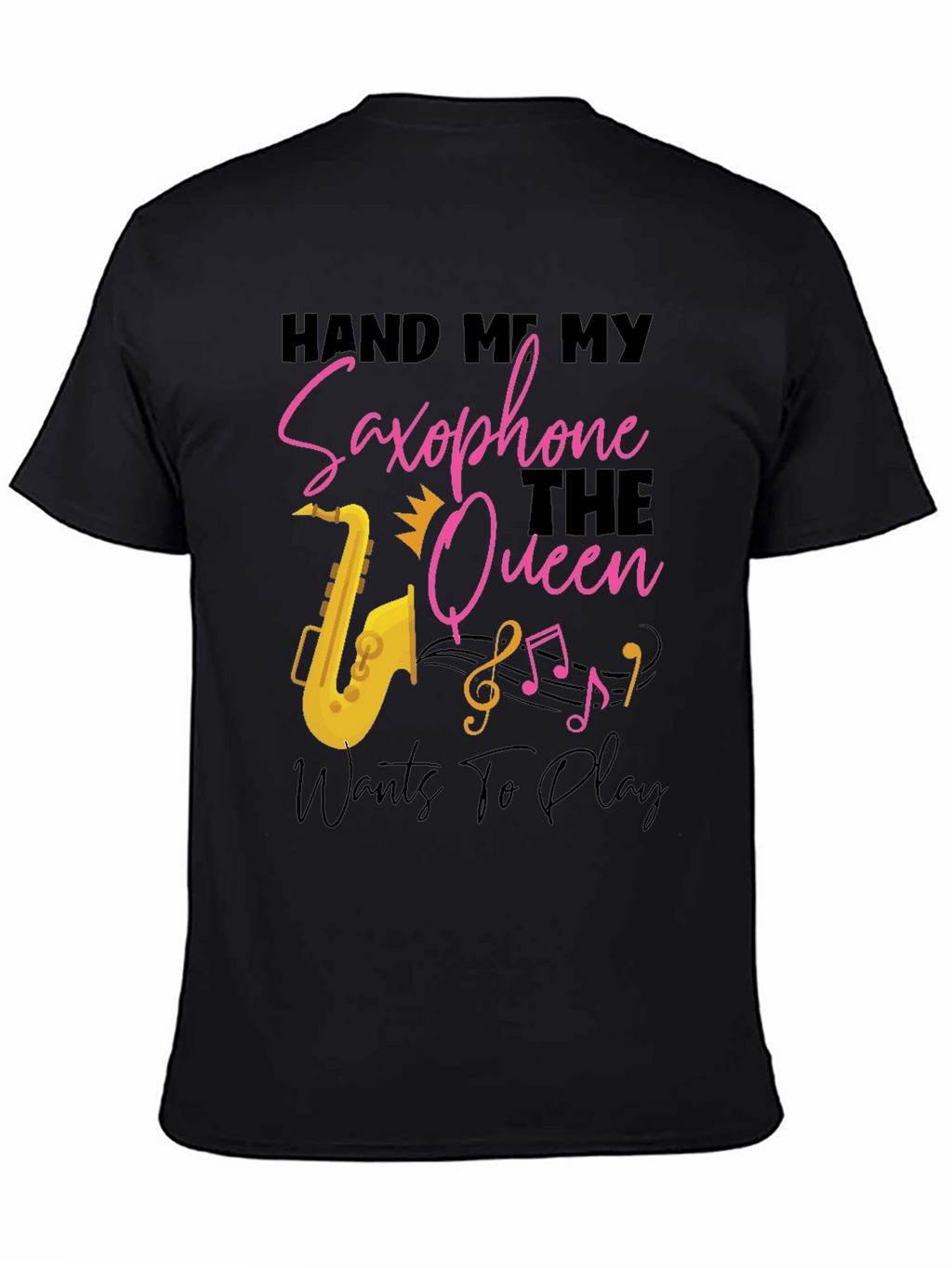 Saxophone Queen Black T-Shirt - Music Lover Tee