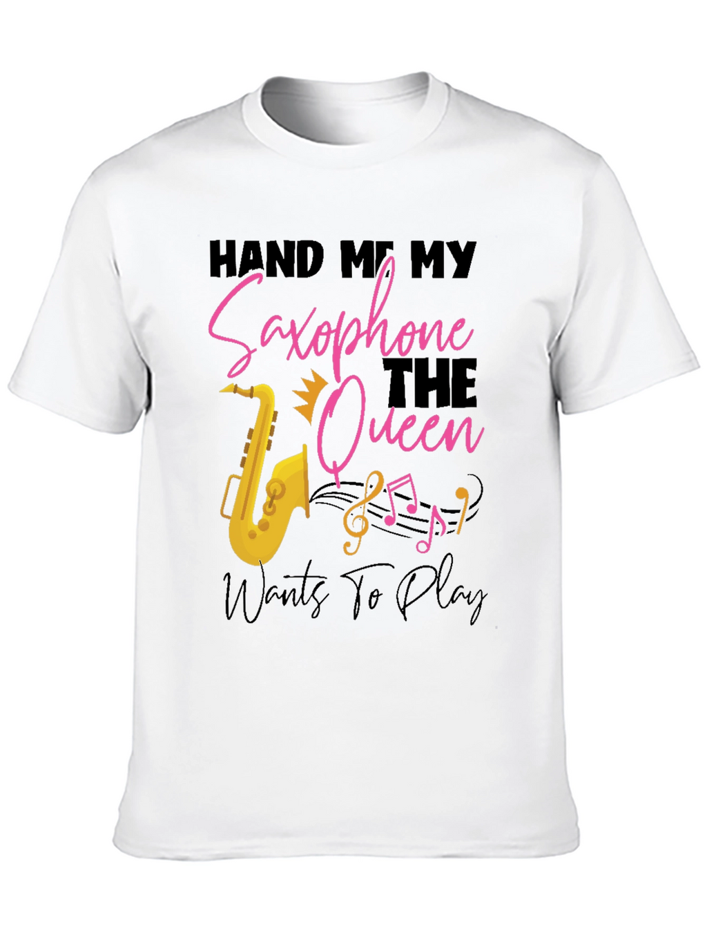 Saxophone Queen Black T-Shirt - Music Lover Tee