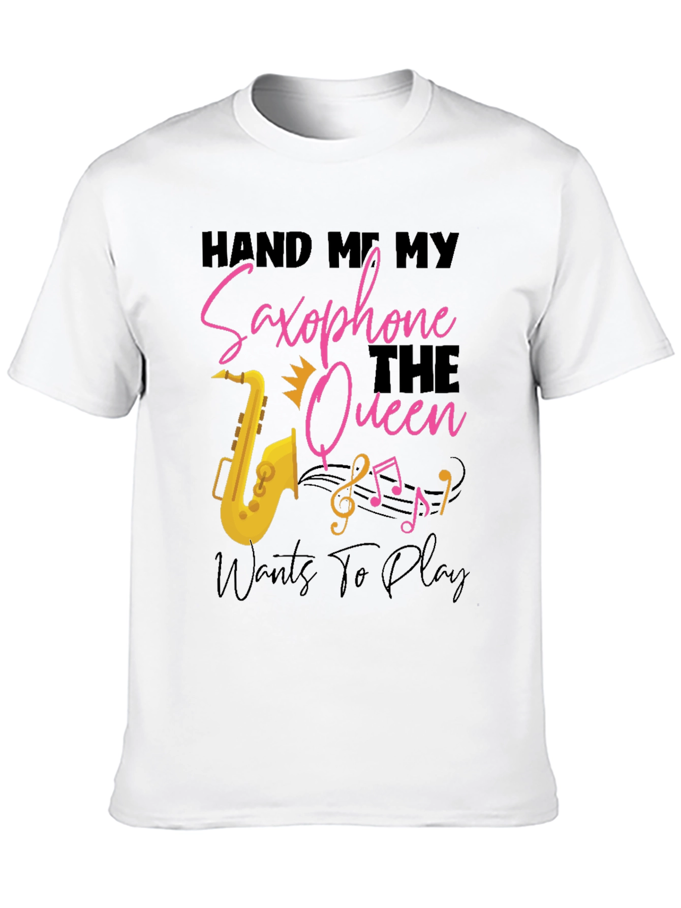 Saxophone Queen Black T-Shirt - Music Lover Tee