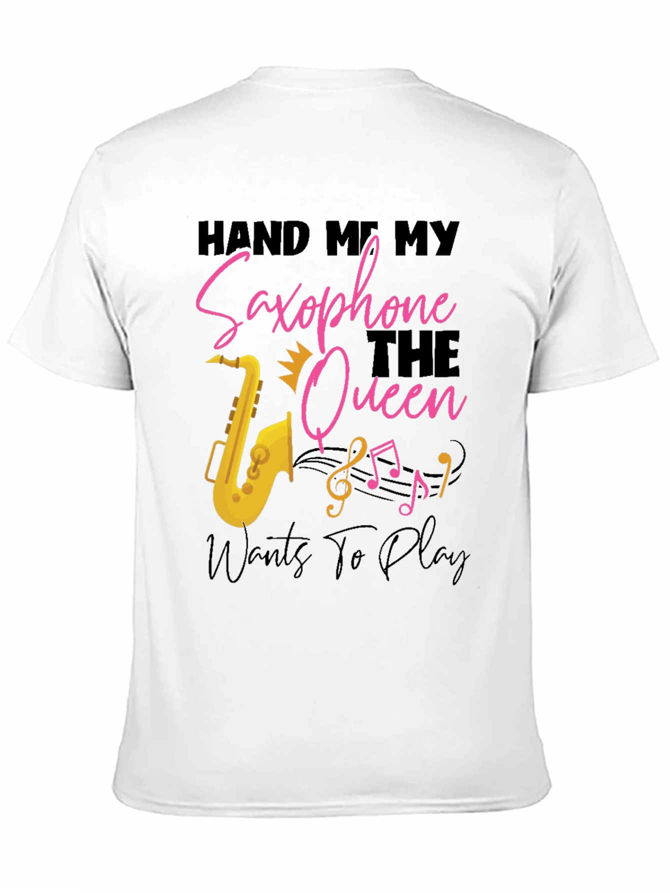 Saxophone Queen Black T-Shirt - Music Lover Tee