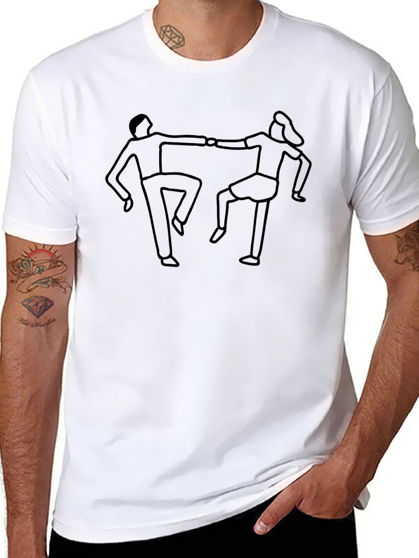 Dancing Duo Graphic Tee - Classic Comfort