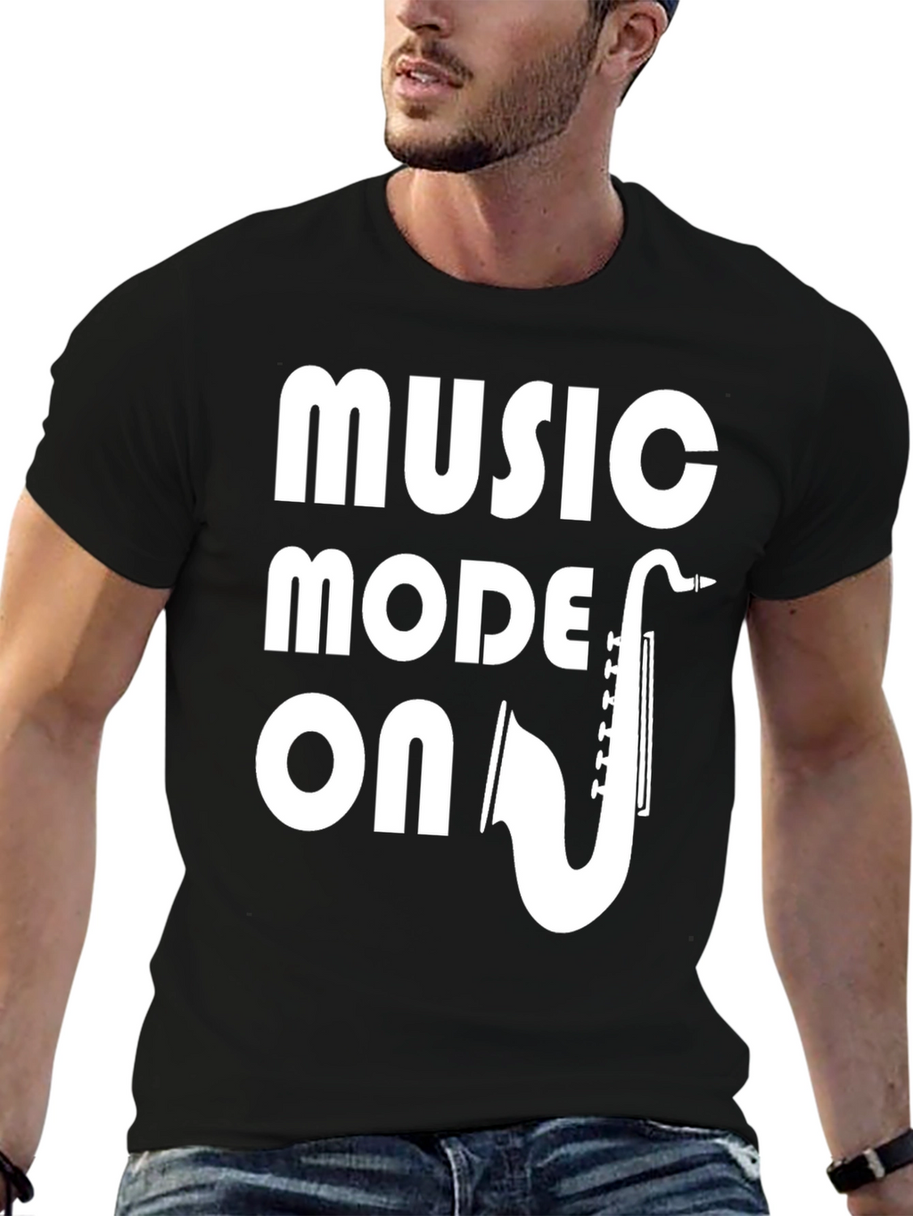 Music Mode ON T-Shirt - Saxophone Design