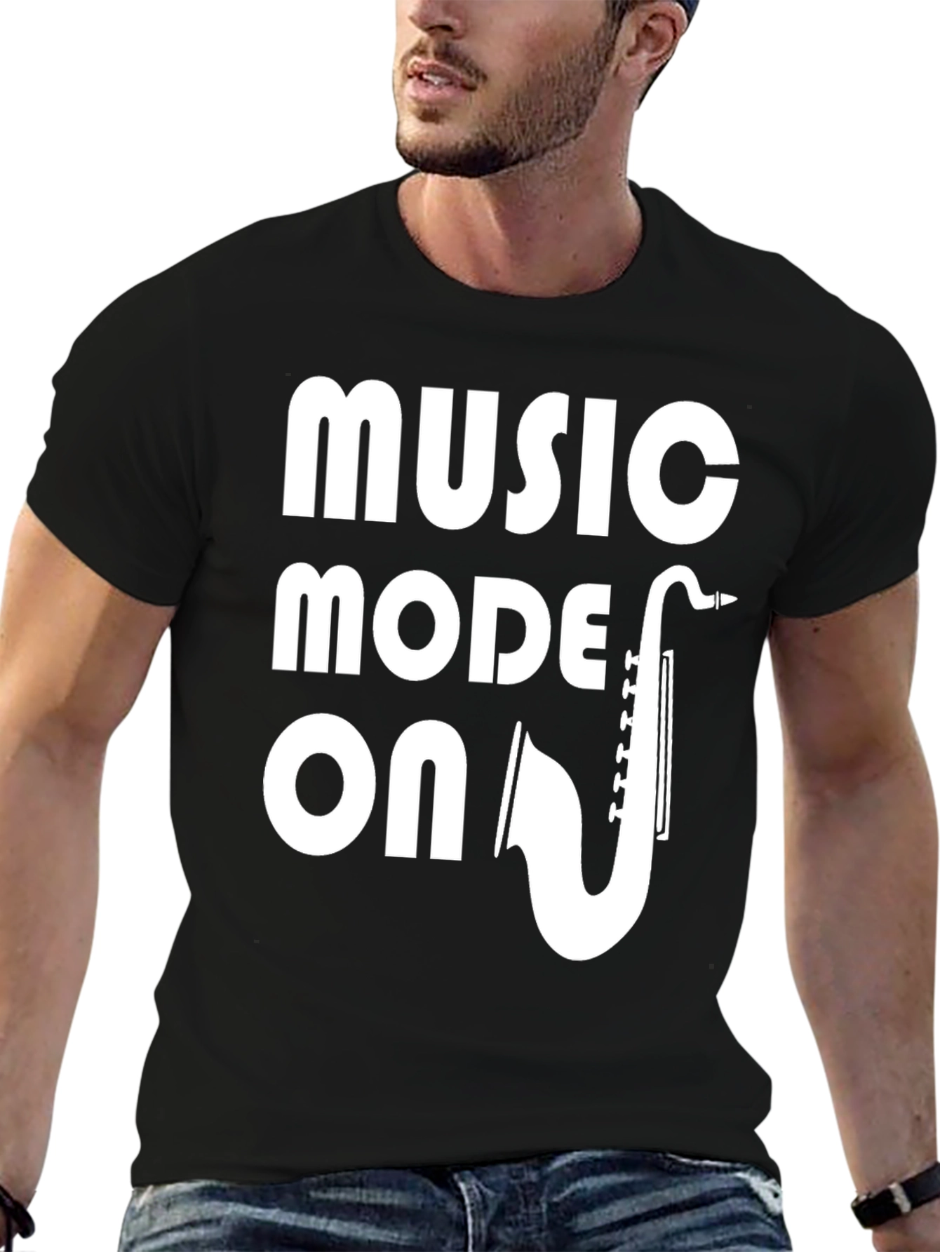 Music Mode ON T-Shirt - Saxophone Design