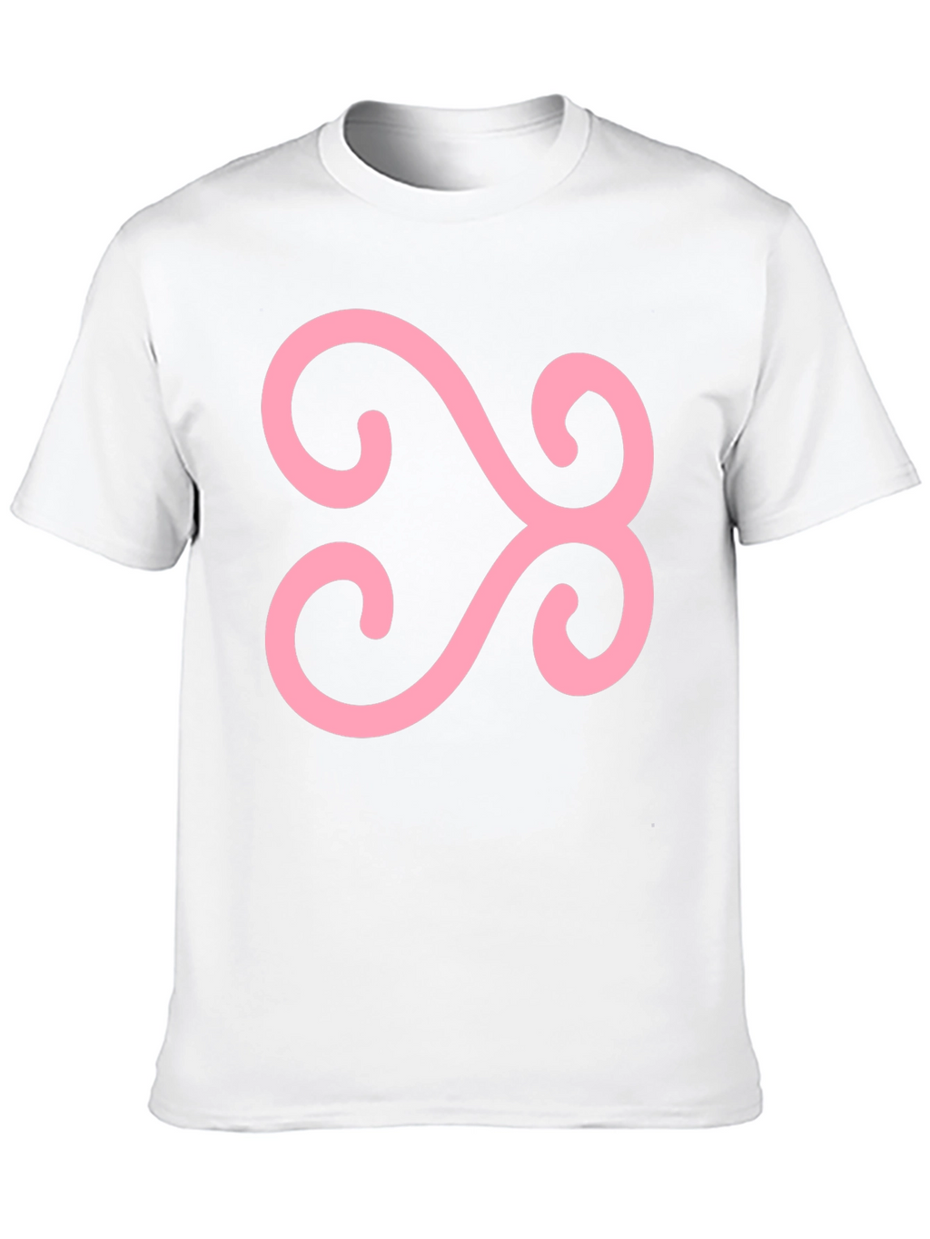 Black T-Shirt with Pink Adinkra Symbol