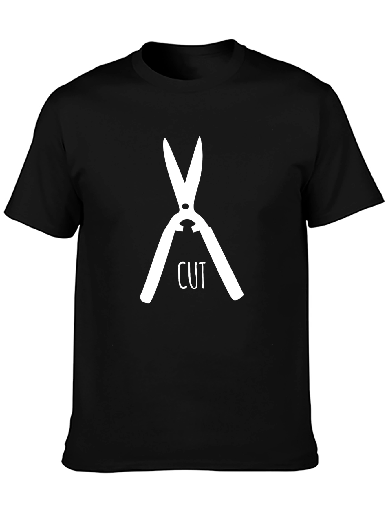Cut Tee - Black T-Shirt with Scissor Graphic