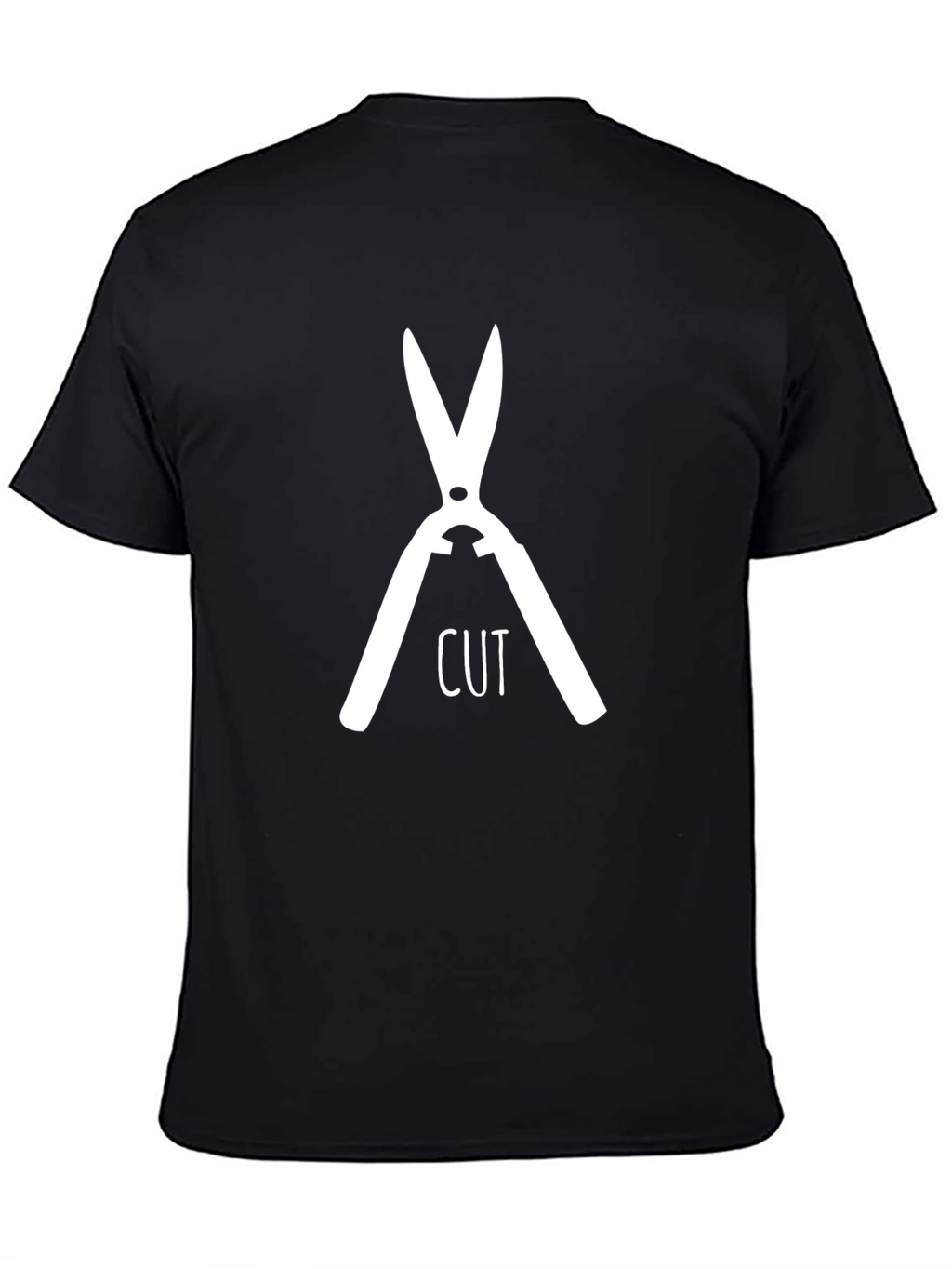 Cut Tee - Black T-Shirt with Scissor Graphic
