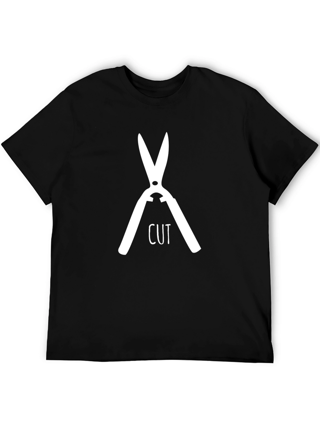 Cut Tee - Black T-Shirt with Scissor Graphic