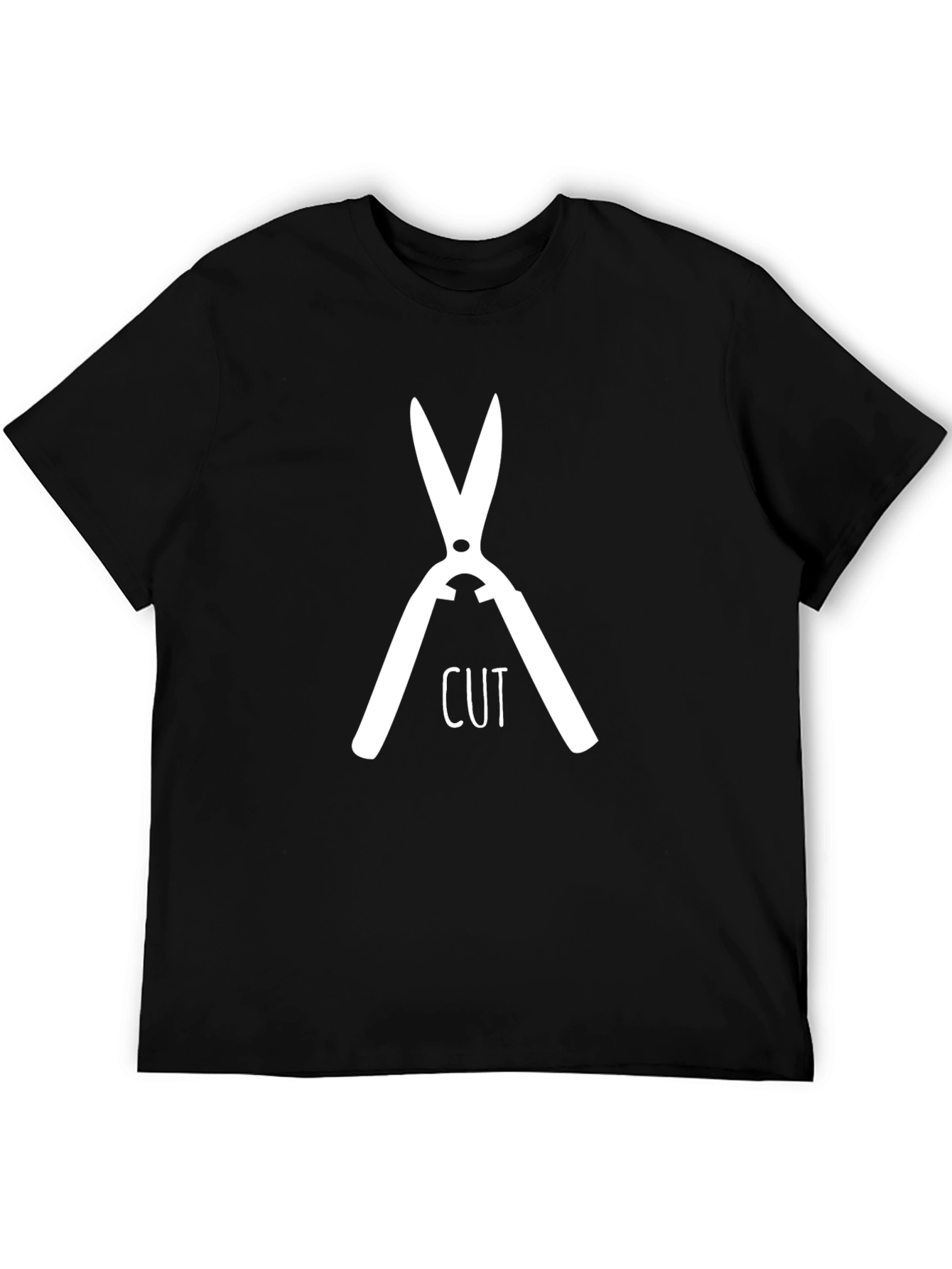 Cut Tee - Black T-Shirt with Scissor Graphic
