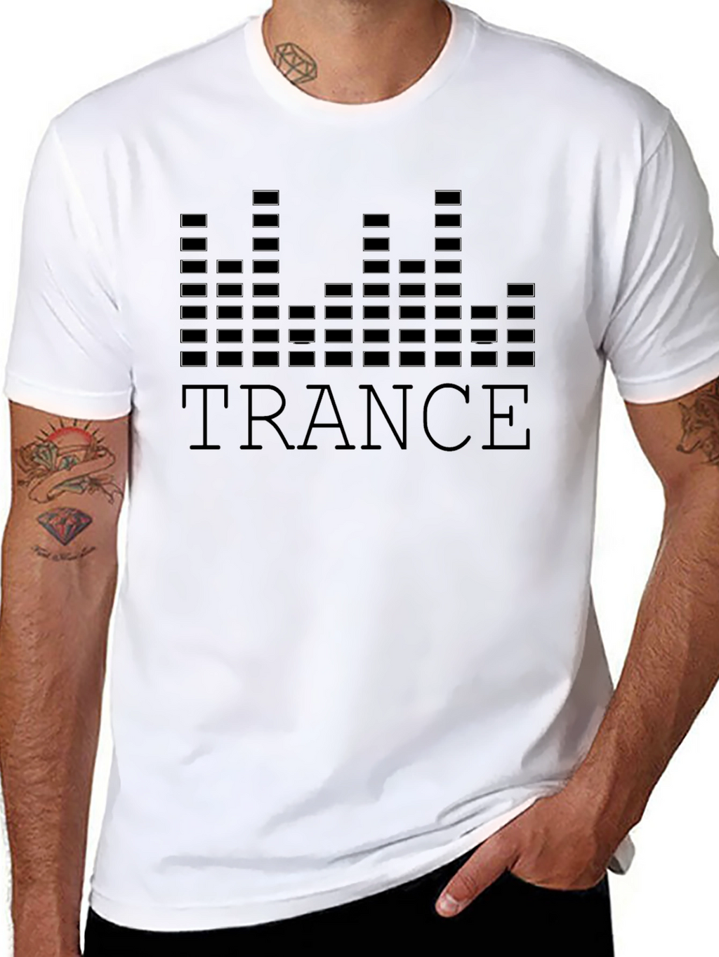 Trance Music Graphic Tee - Black Cotton Blend