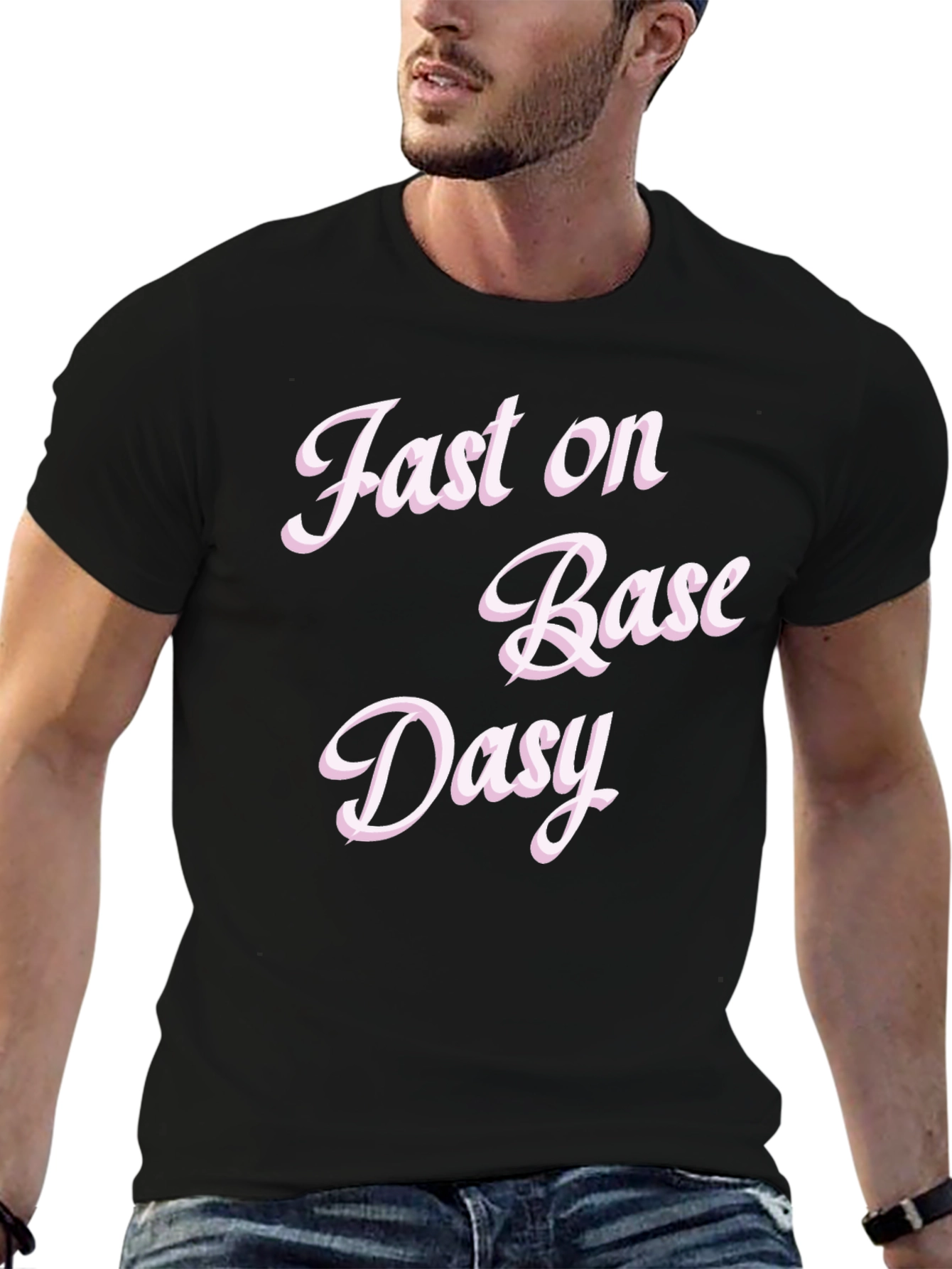 Fast on Base Daisy Black Graphic Tee