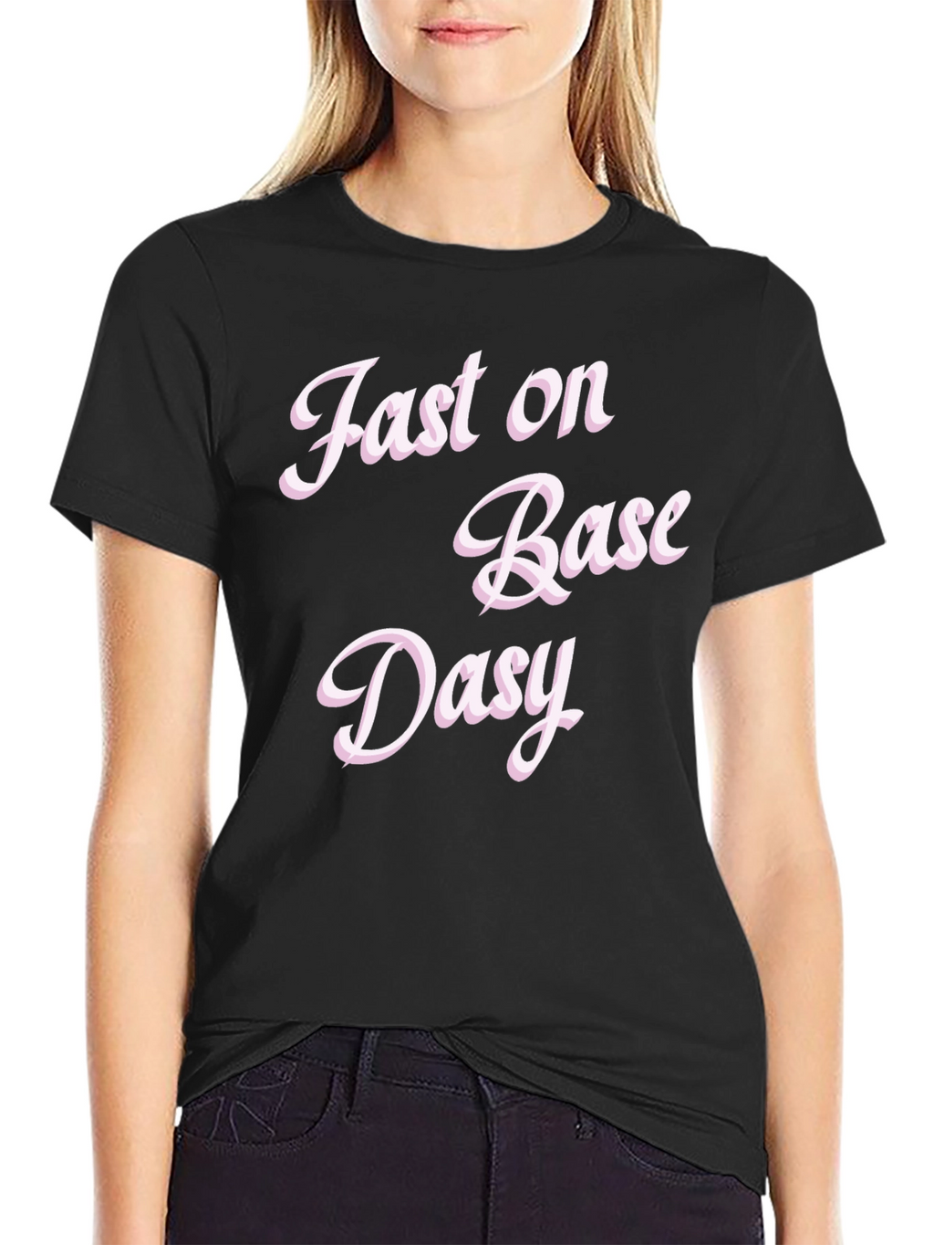 Fast on Base Daisy Black Graphic Tee
