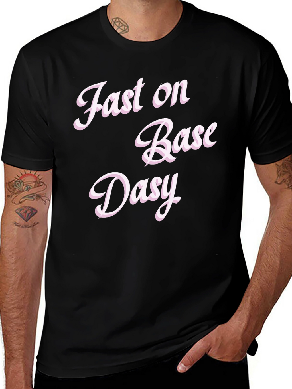 Fast on Base Daisy Black Graphic Tee