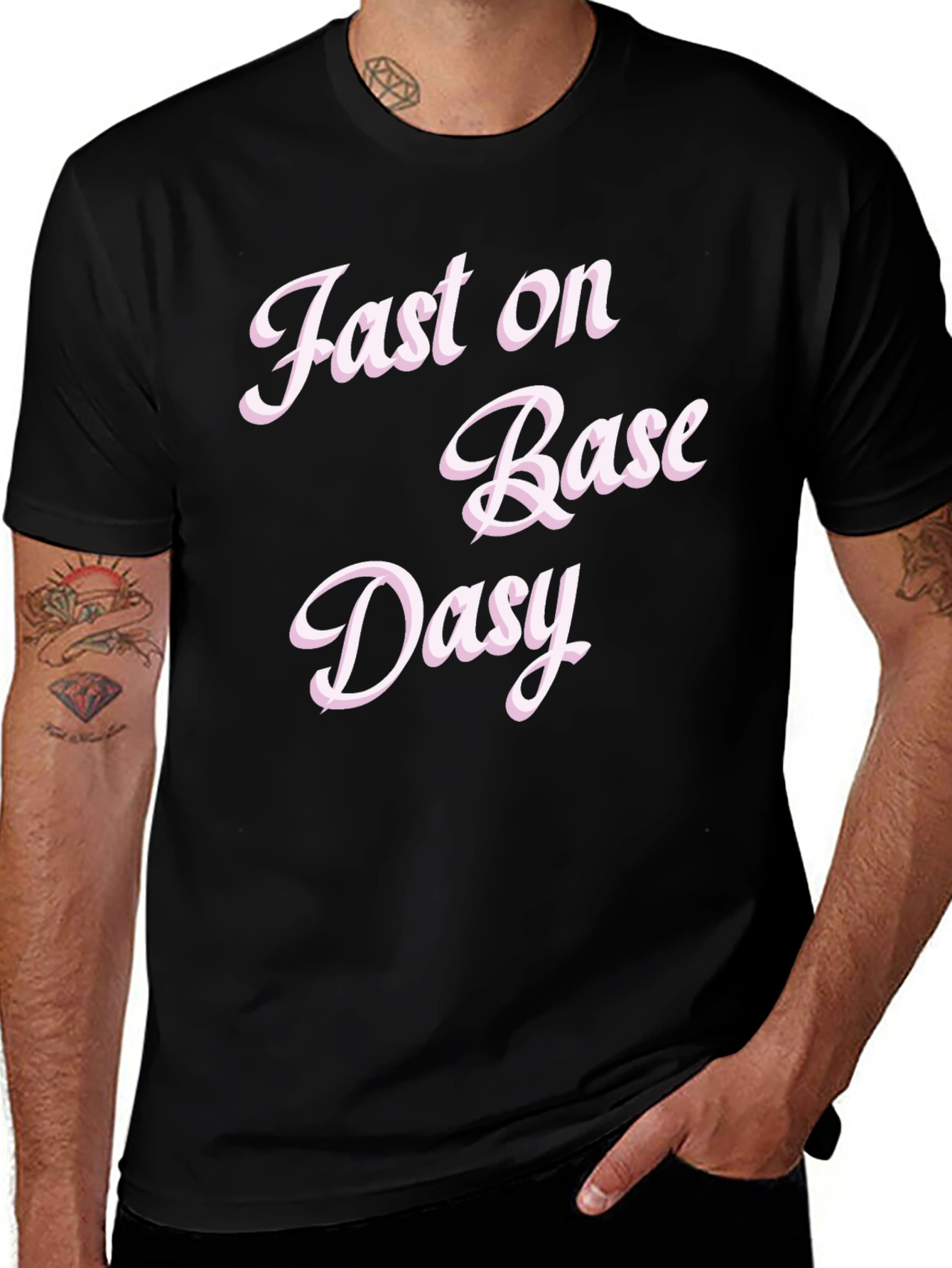 Fast on Base Daisy Black Graphic Tee
