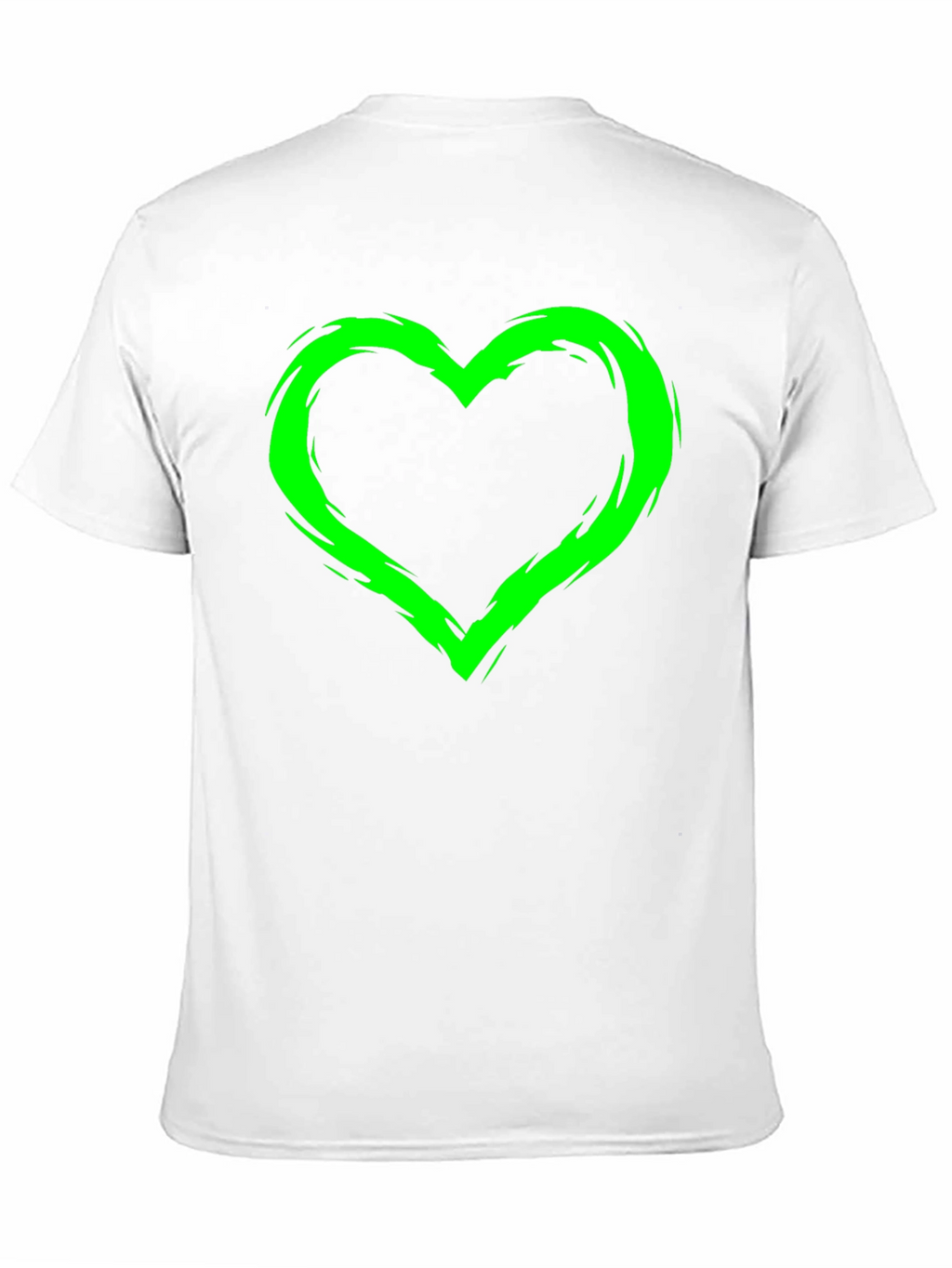 Green Heart Graphic Black T-Shirt