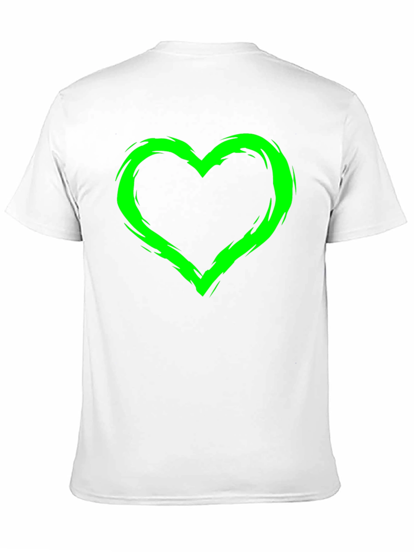 Green Heart Graphic Black T-Shirt