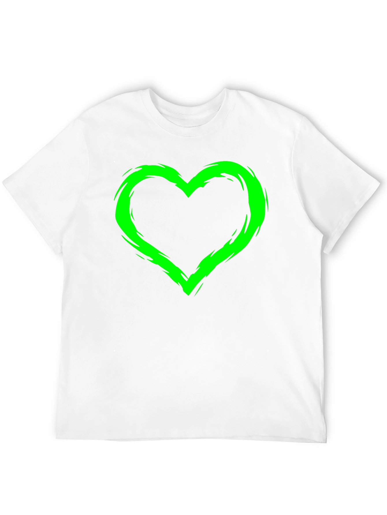 Green Heart Graphic Black T-Shirt