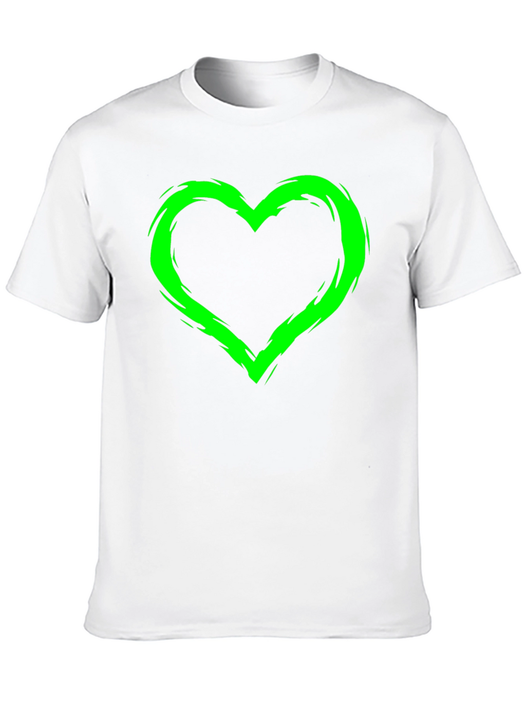 Green Heart Graphic Black T-Shirt