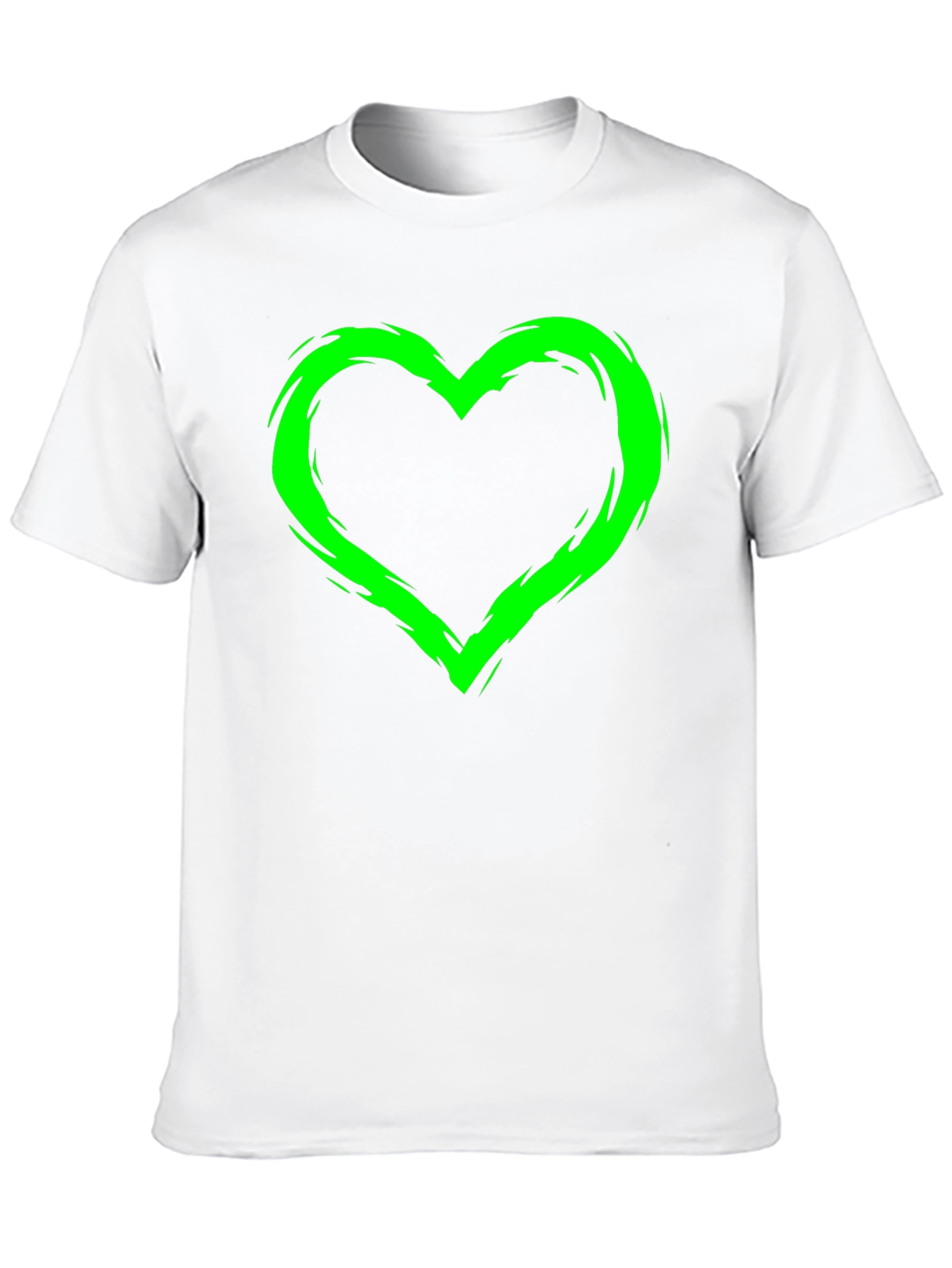 Green Heart Graphic Black T-Shirt