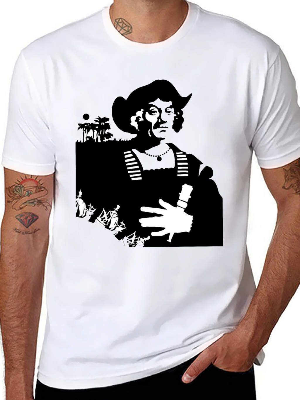 Silhouette Graphic Tee - Black Cotton Blend
