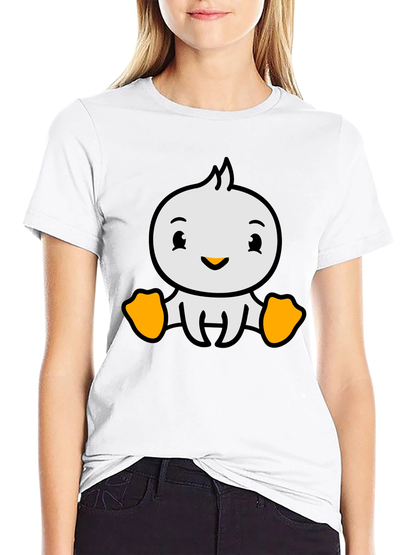 Cute Cartoon Duckling Graphic T-Shirt