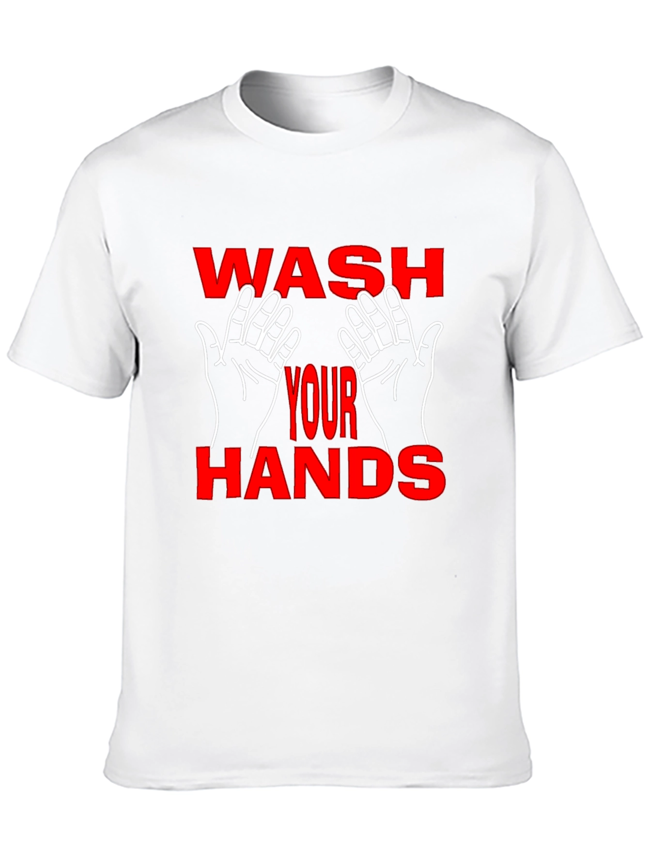 Wash Your Hands Graphic Tee - Black Cotton Blend