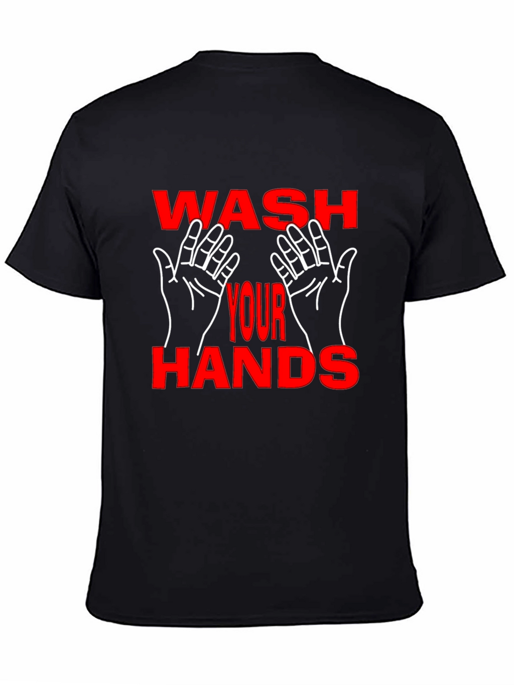 Wash Your Hands Graphic Tee - Black Cotton Blend