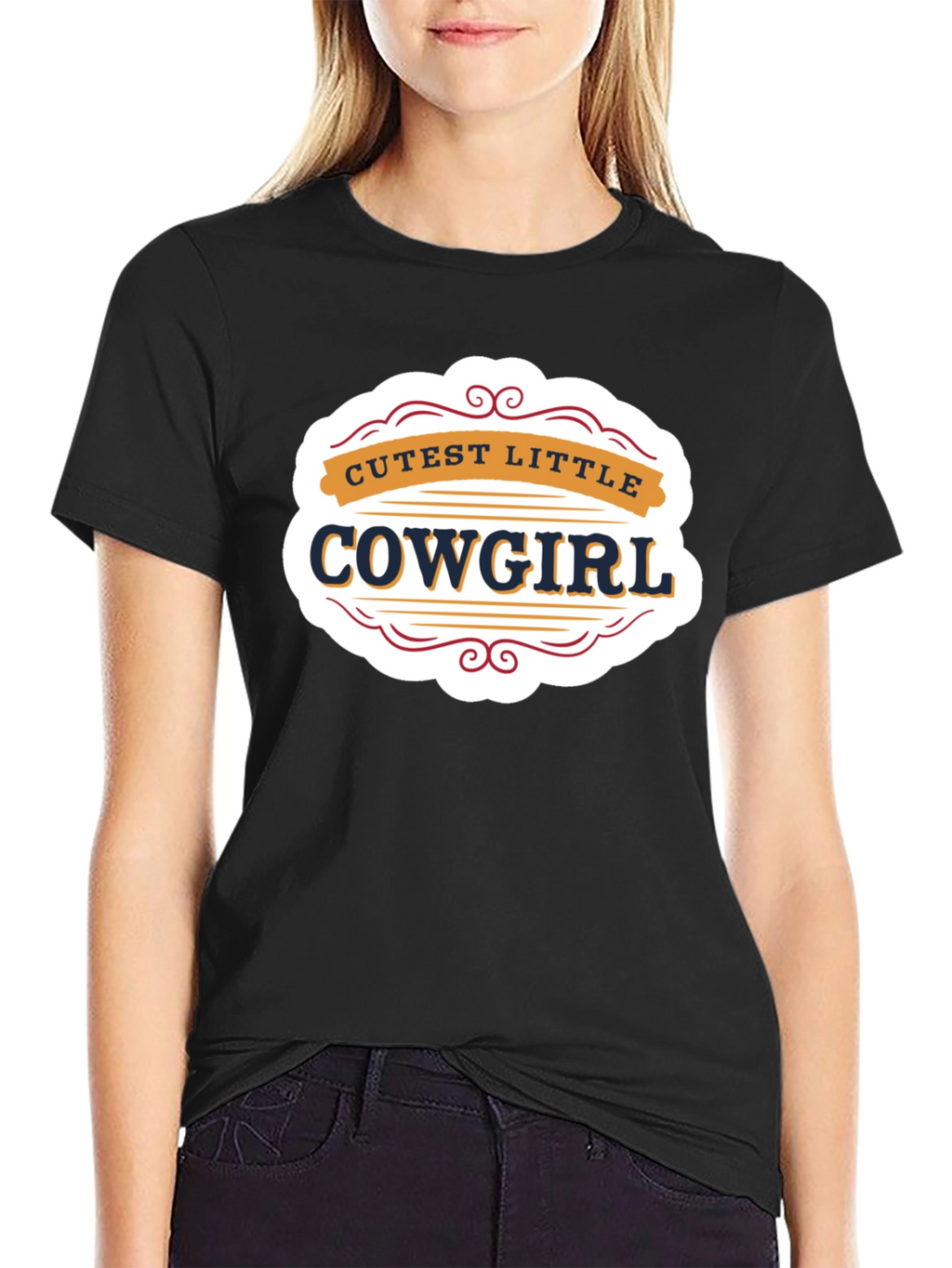 Cutest Little Cowgirl Black T-Shirt