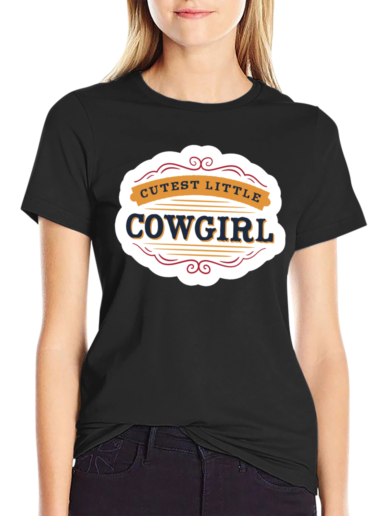 Cutest Little Cowgirl Black T-Shirt