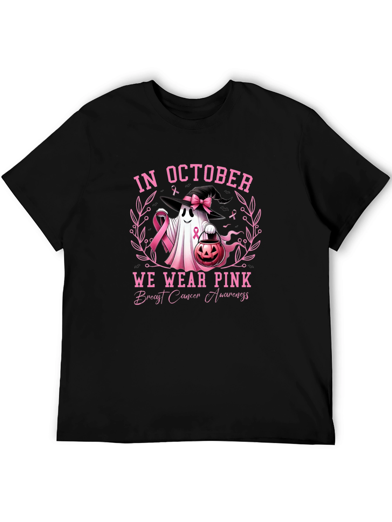 October Breast Cancer Awareness Ghost T-Shirt
