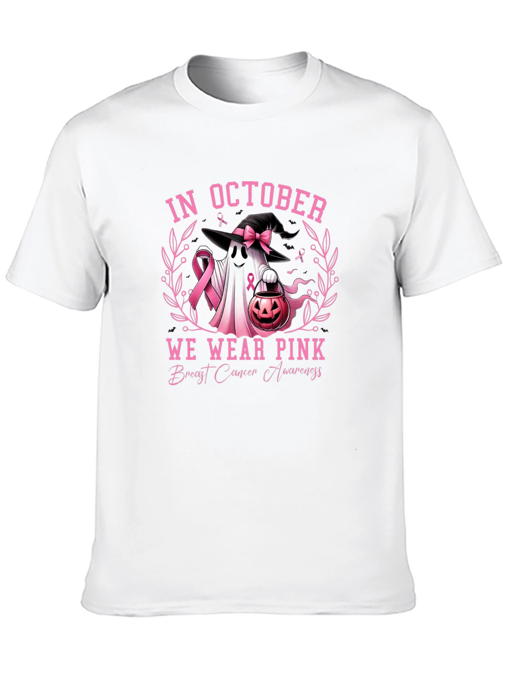 October Breast Cancer Awareness Ghost T-Shirt