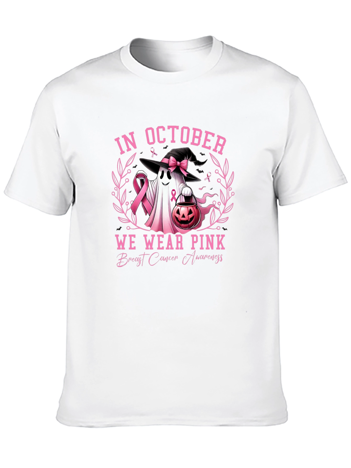 October Breast Cancer Awareness Ghost T-Shirt