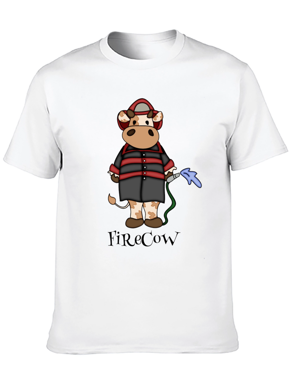 FireCow Cartoon Graphic Tee - Black