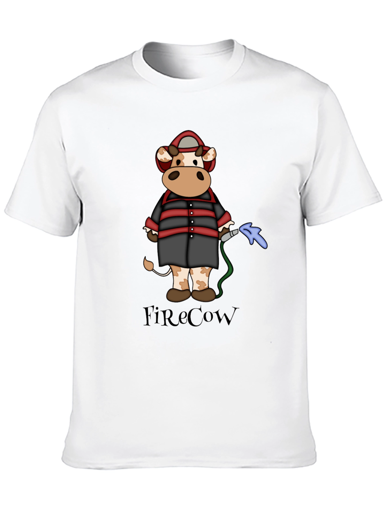 FireCow Cartoon Graphic Tee - Black