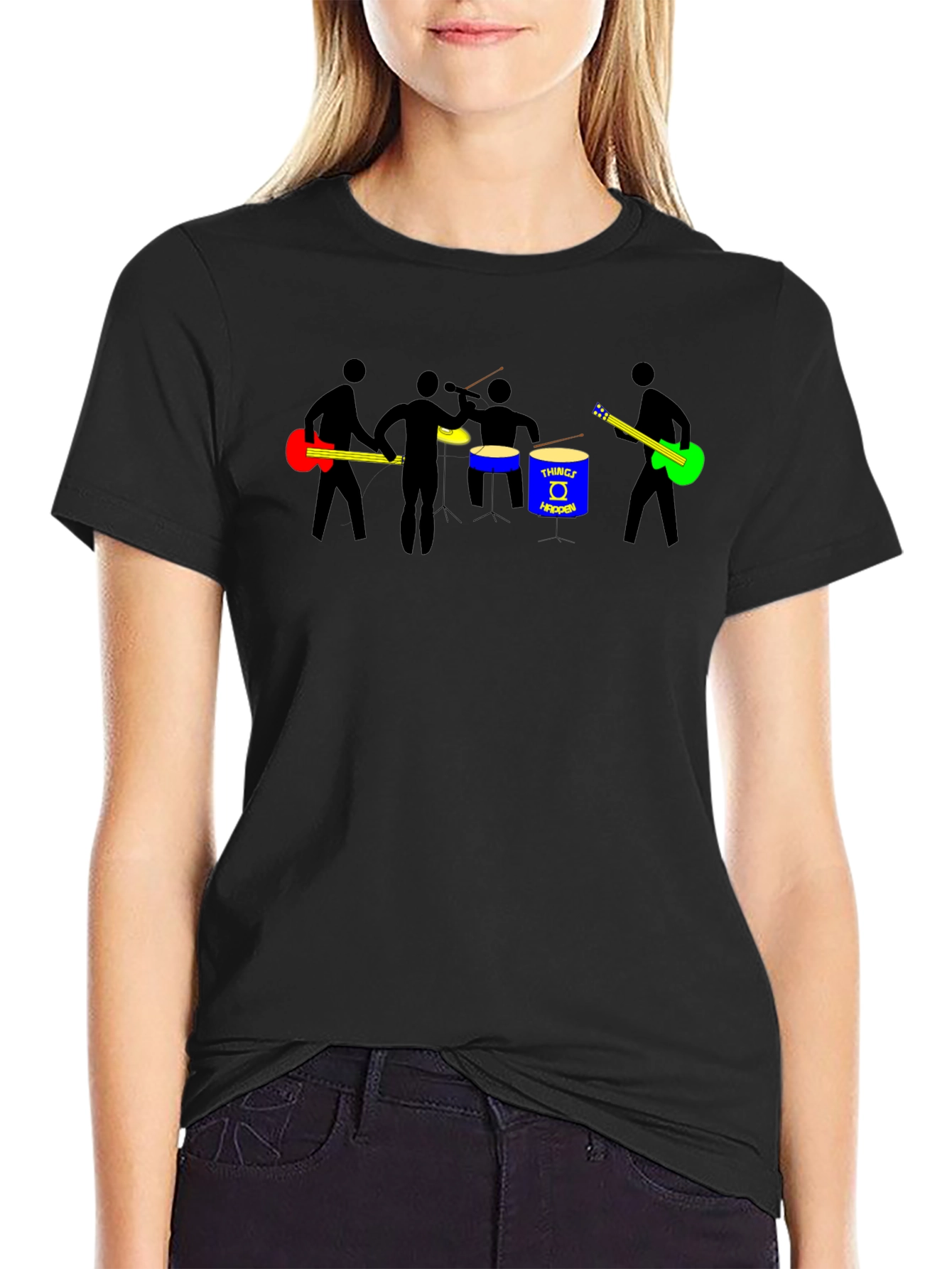 Band Graphic T-Shirt - Black Cotton Tee