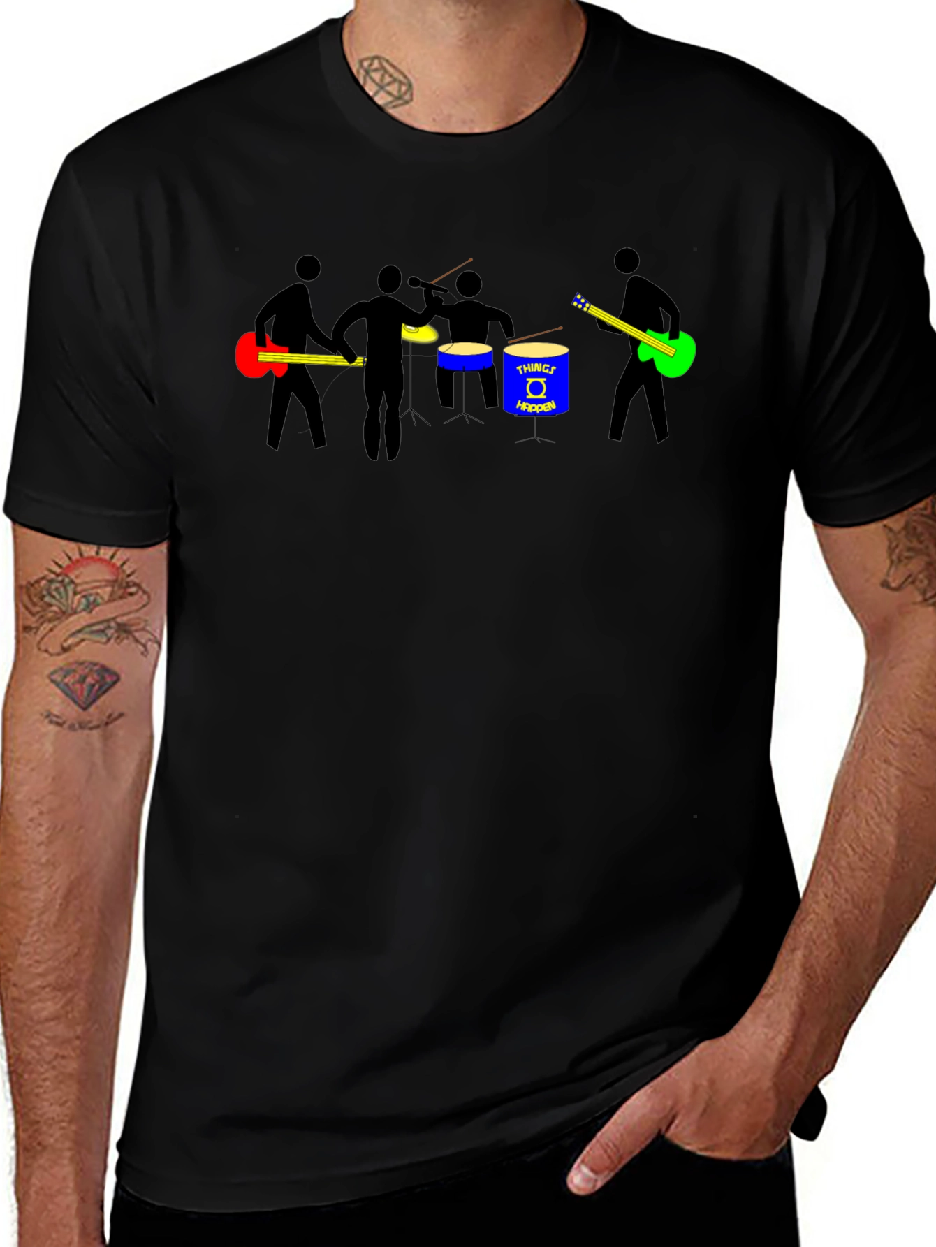 Band Graphic T-Shirt - Black Cotton Tee