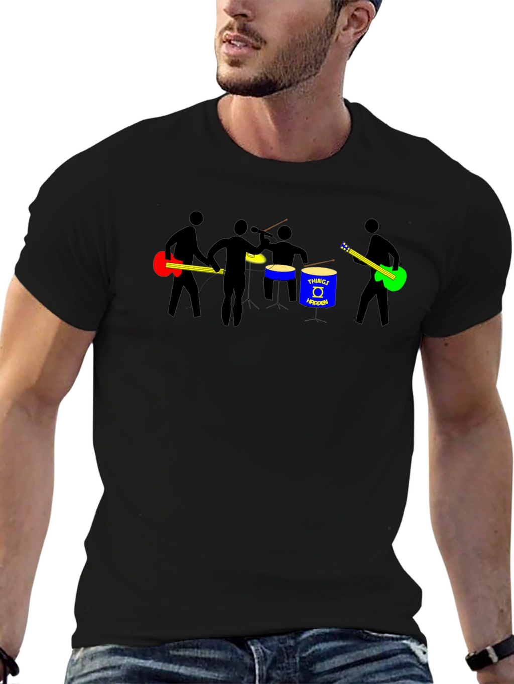 Band Graphic T-Shirt - Black Cotton Tee