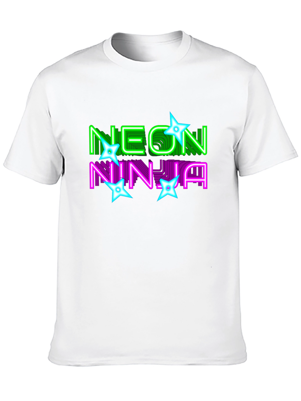 Neon Ninja Graphic Print Black T-Shirt