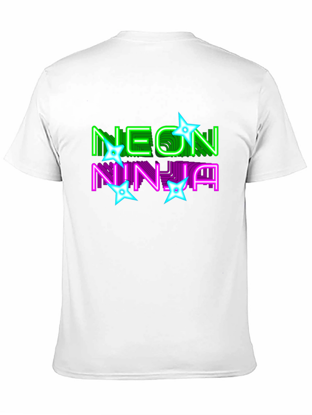 Neon Ninja Graphic Print Black T-Shirt