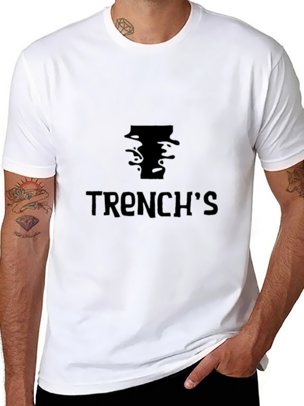 Trenchs Black Graphic T-Shirt - Casual Style