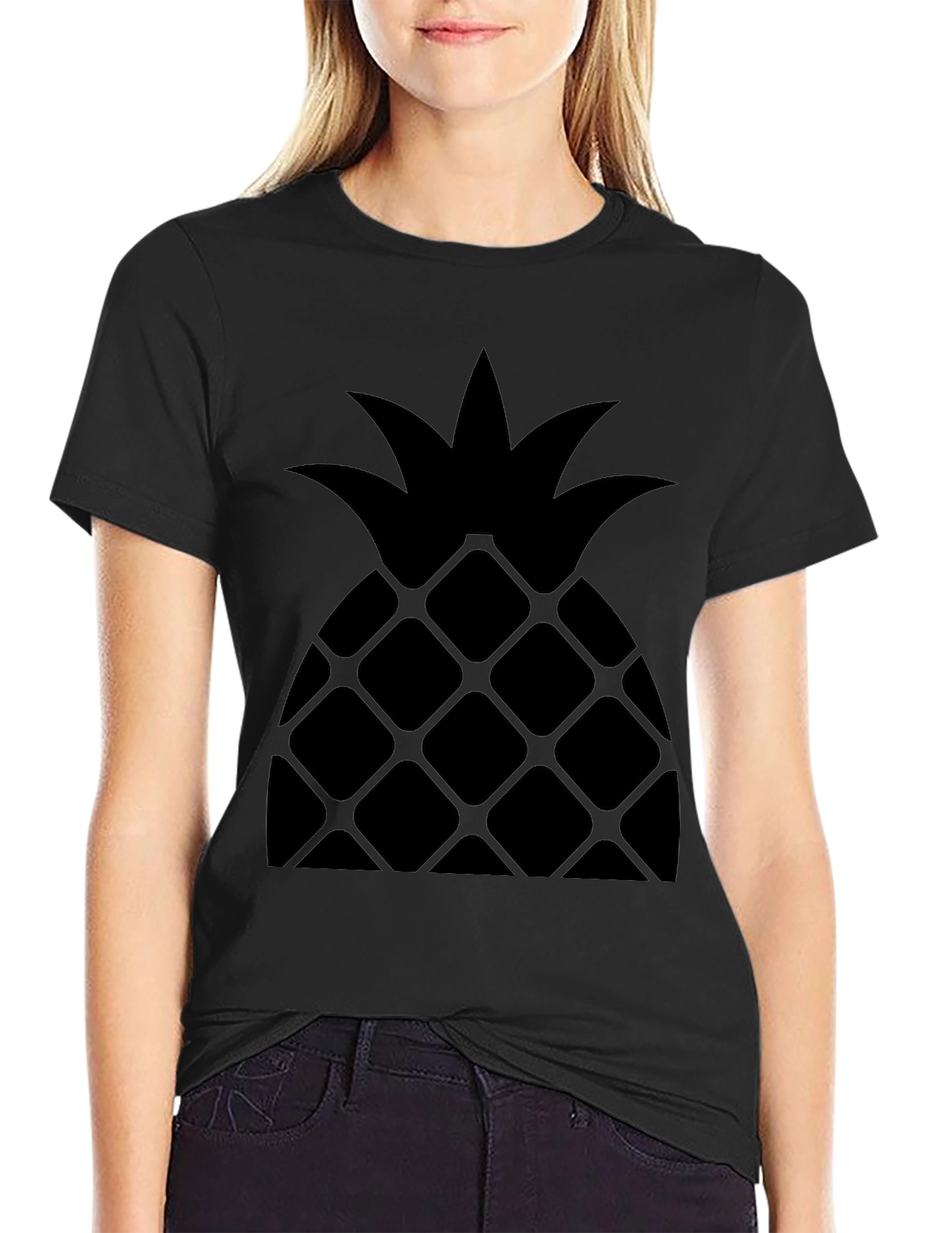 Pineapple Graphic Tee - Stylish Black T-Shirt