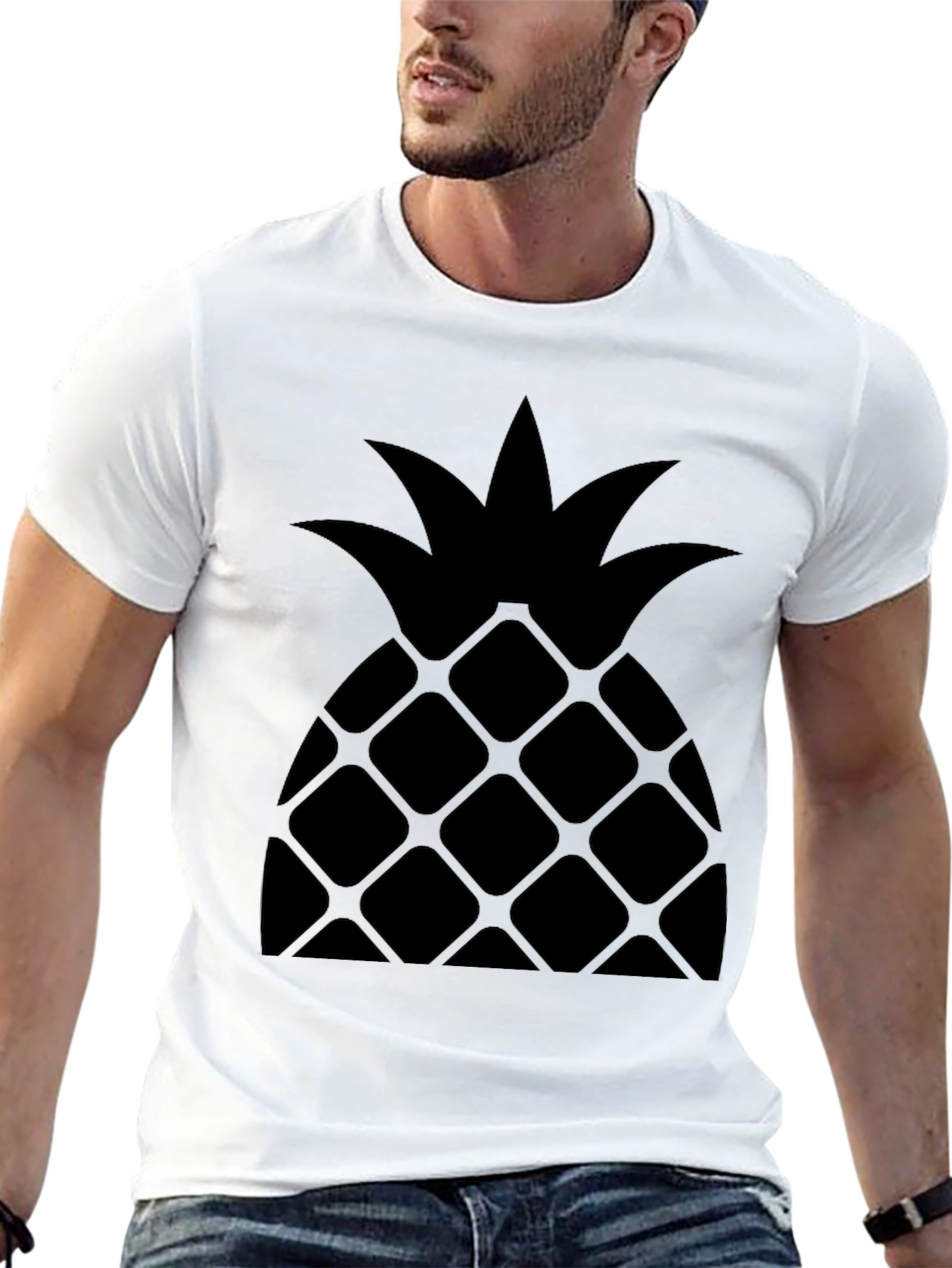 Pineapple Graphic Tee - Stylish Black T-Shirt