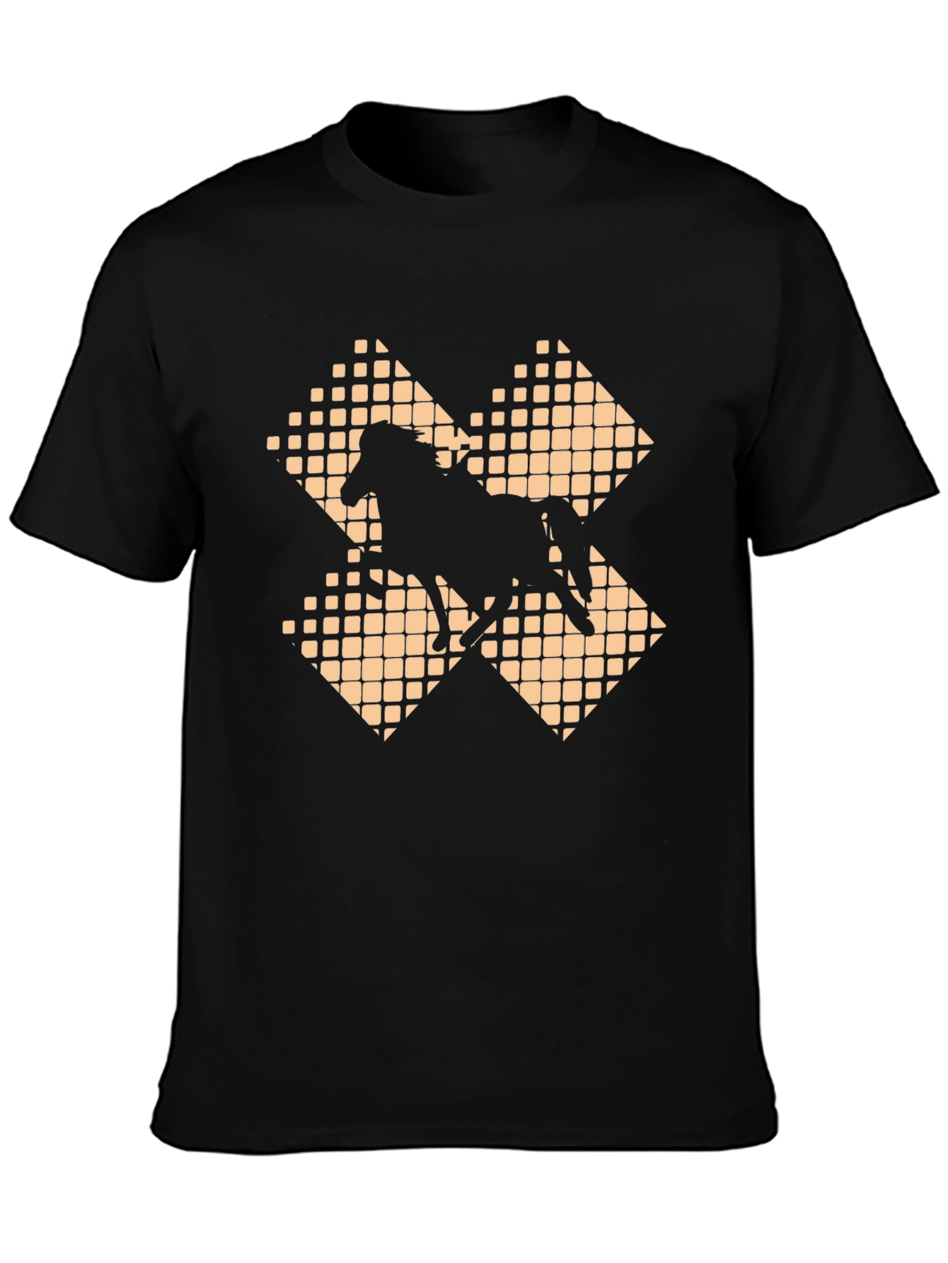 Horse Graphic Tee - Stylish Black Cotton T-Shirt