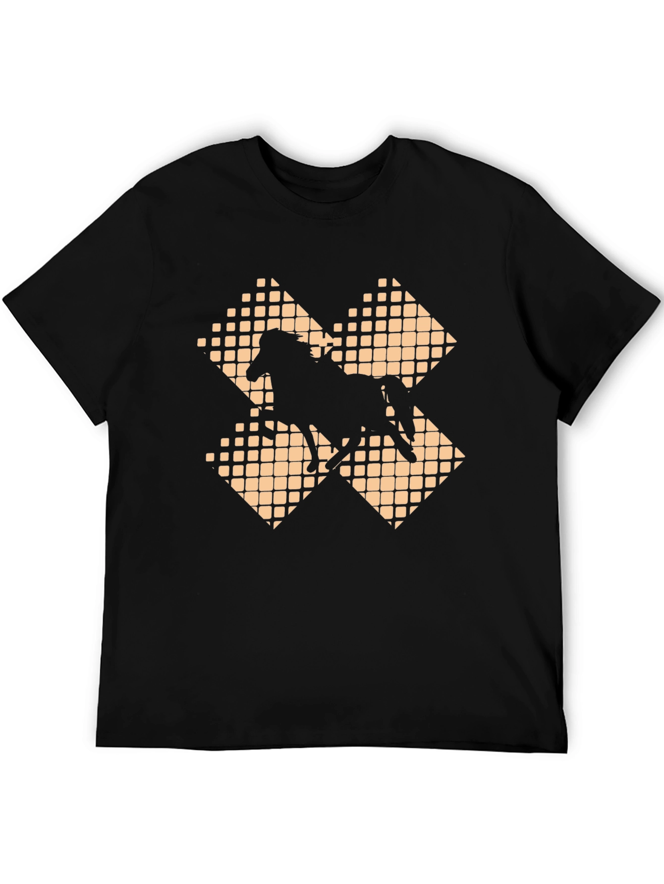 Horse Graphic Tee - Stylish Black Cotton T-Shirt