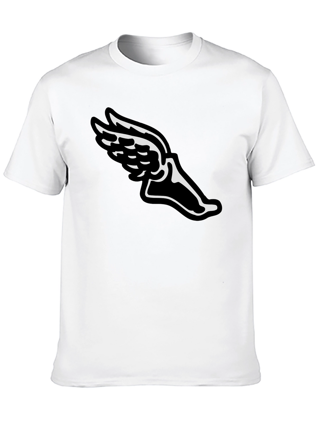 Winged Foot Graphic Tee - Black Cotton T-Shirt