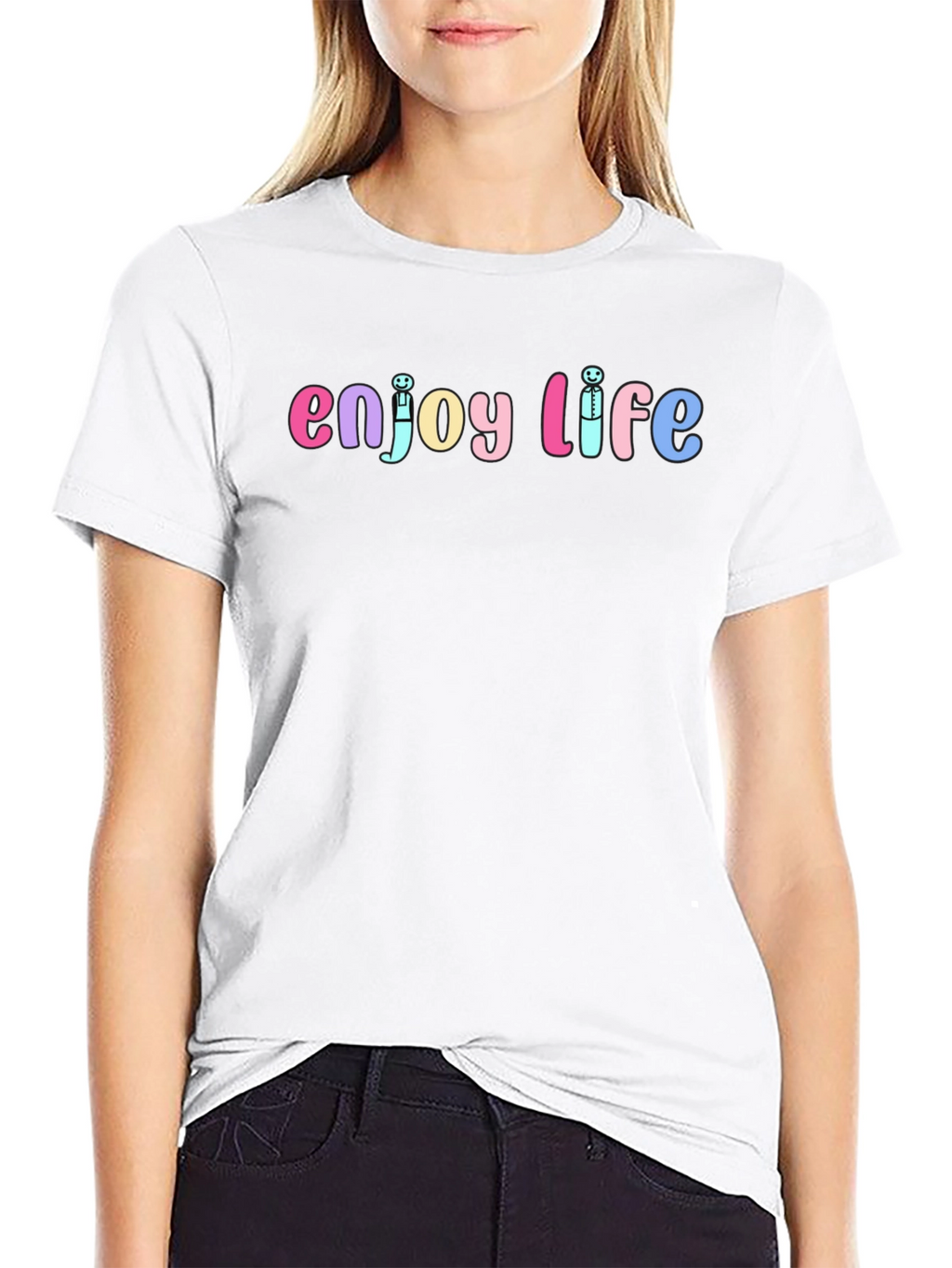 Enjoy Life Graphic Tee - Unisex Black Cotton T-Shirt