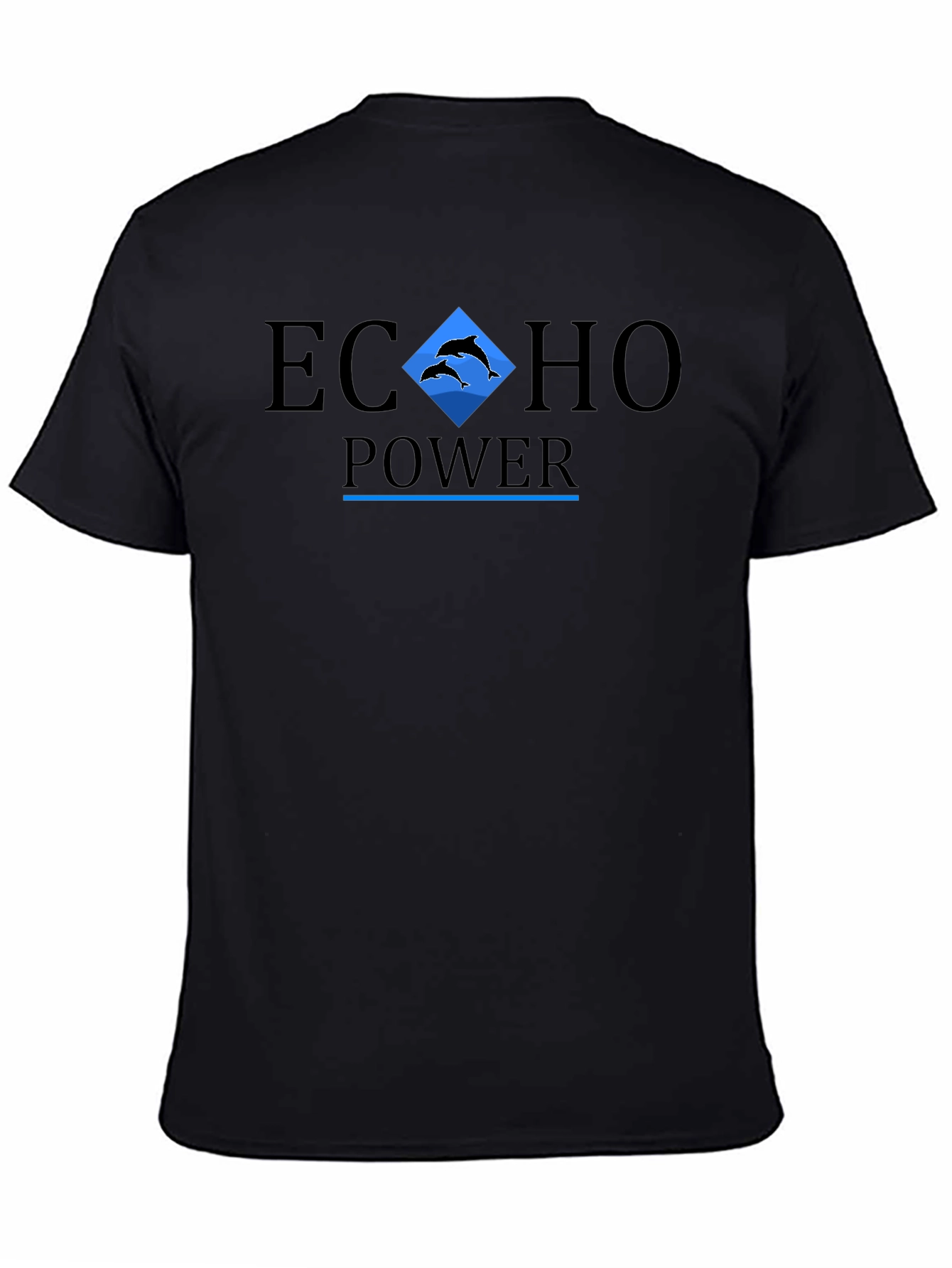 Echo Power Graphic Print Black T-Shirt