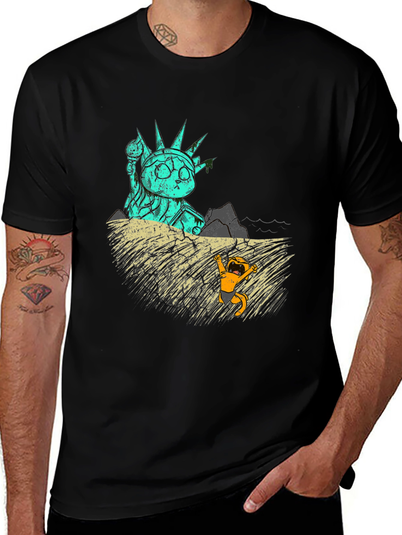 Cat Liberty T-Shirt - Funny Graphic Tee